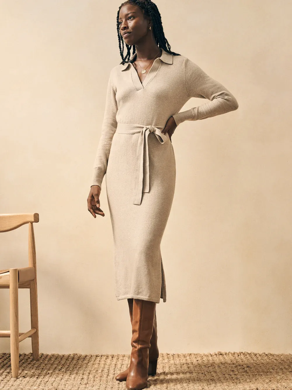 Jackson Sweater Dress - Oatmeal Heater