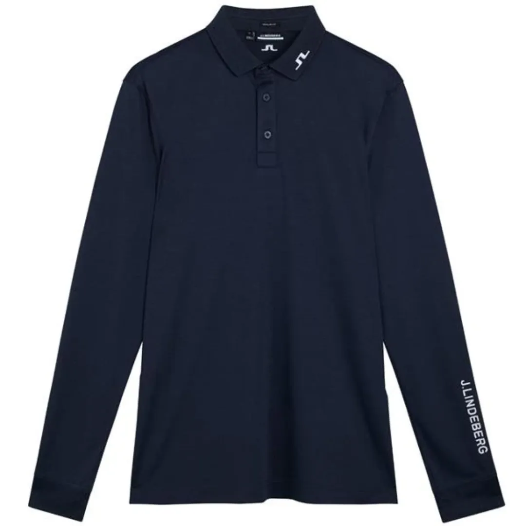 J.Lindeberg Gents Tour Tech Long Sleeve Polo Navy