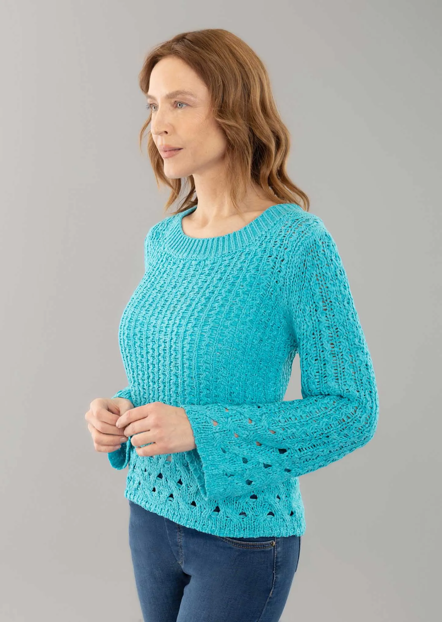 Kiara 23 1/2'' Long Sleeves Crochet Sweater