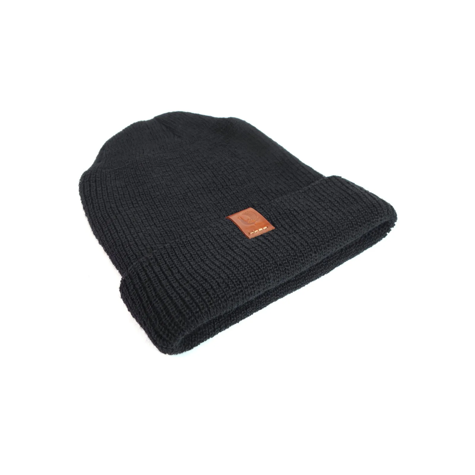 Knit Acrylic Watch Cap - Black