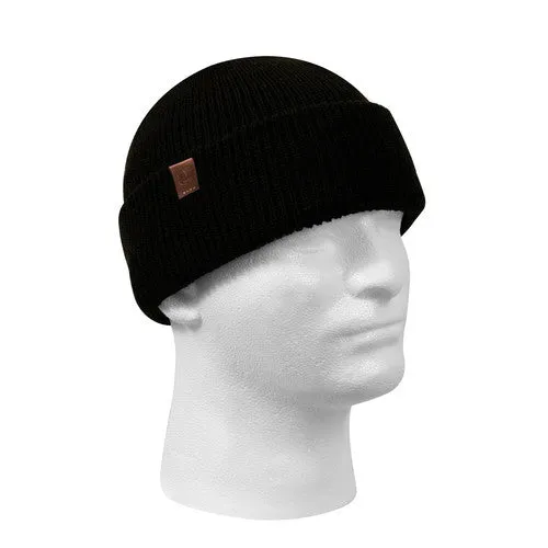 Knit Acrylic Watch Cap - Black