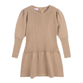 Knit Ribbed Dress ~ Latte