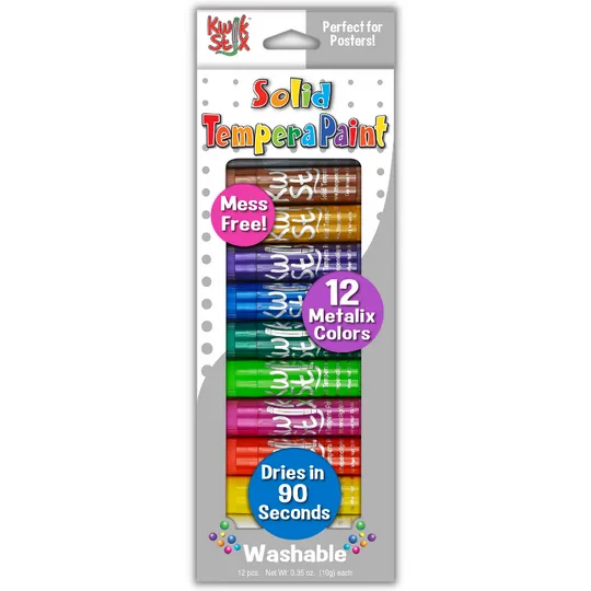 Kwik Stix Solid Tempera Paint Sticks | 12 Pack