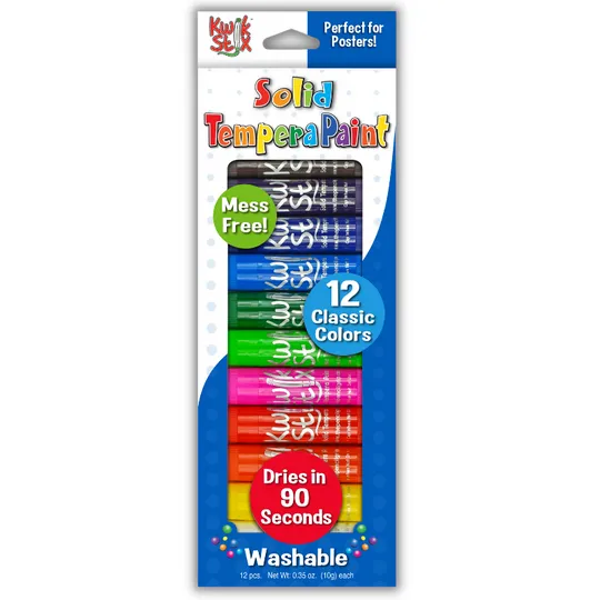 Kwik Stix Solid Tempera Paint Sticks | 12 Pack