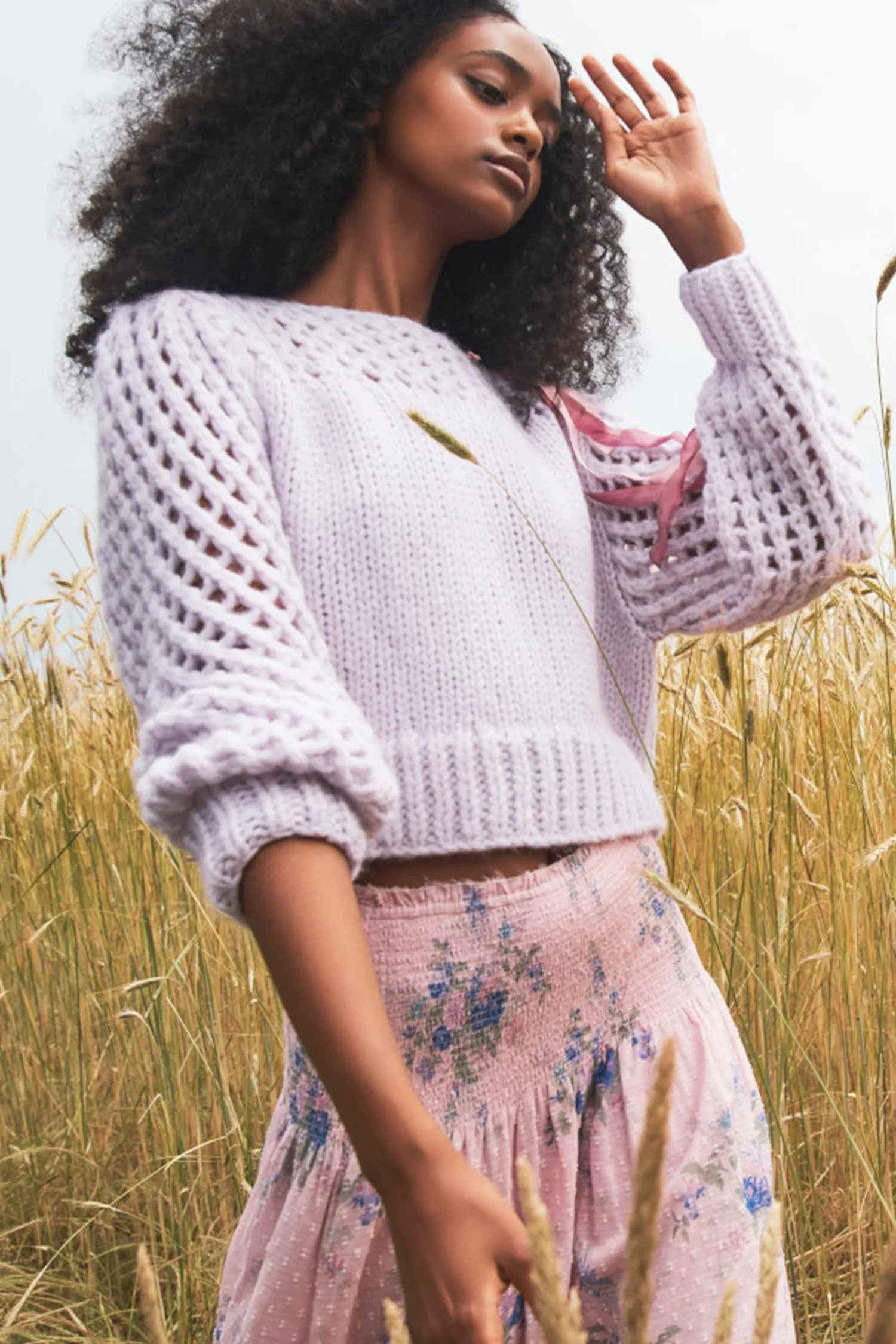 Larson Crop Pullover - PERRY PINK