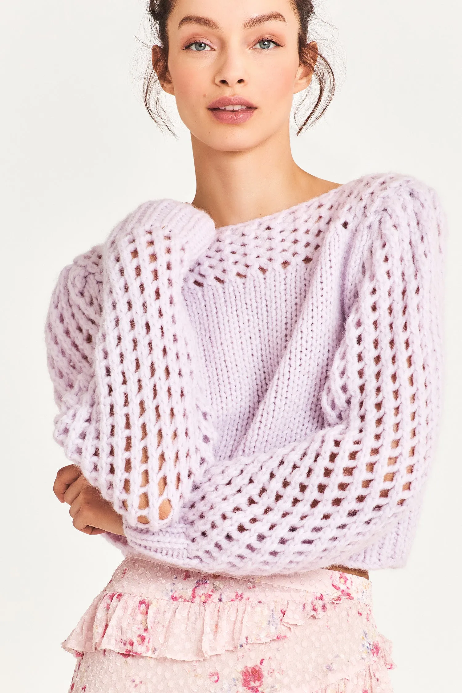 Larson Crop Pullover - PERRY PINK