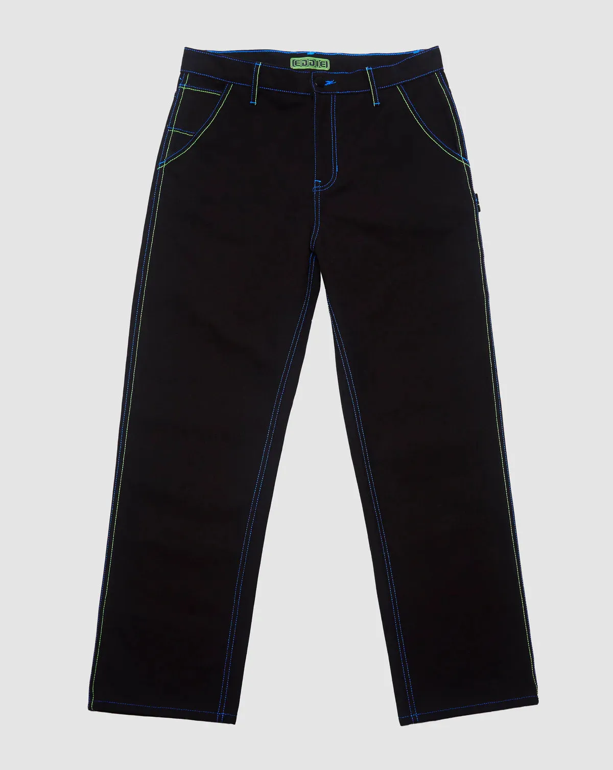 LASER STITCH WORK PANT BLACK BLUE BY EDDIE