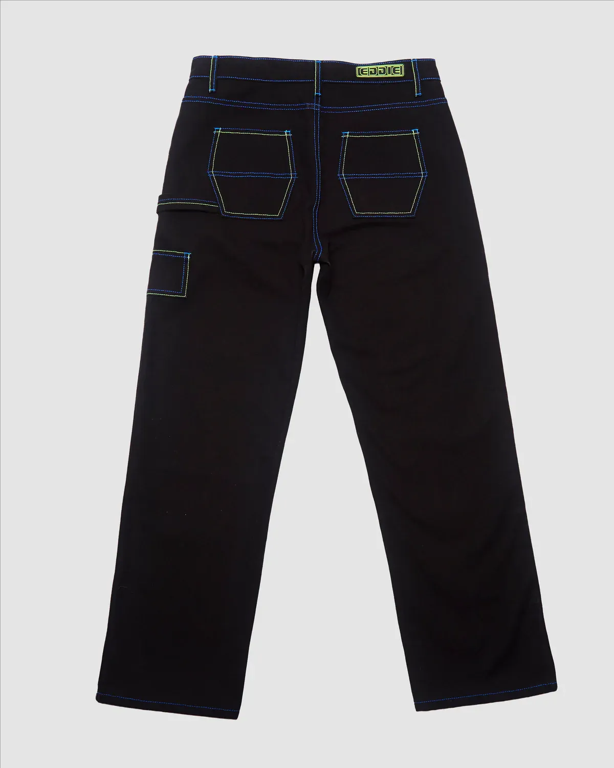 LASER STITCH WORK PANT BLACK BLUE BY EDDIE