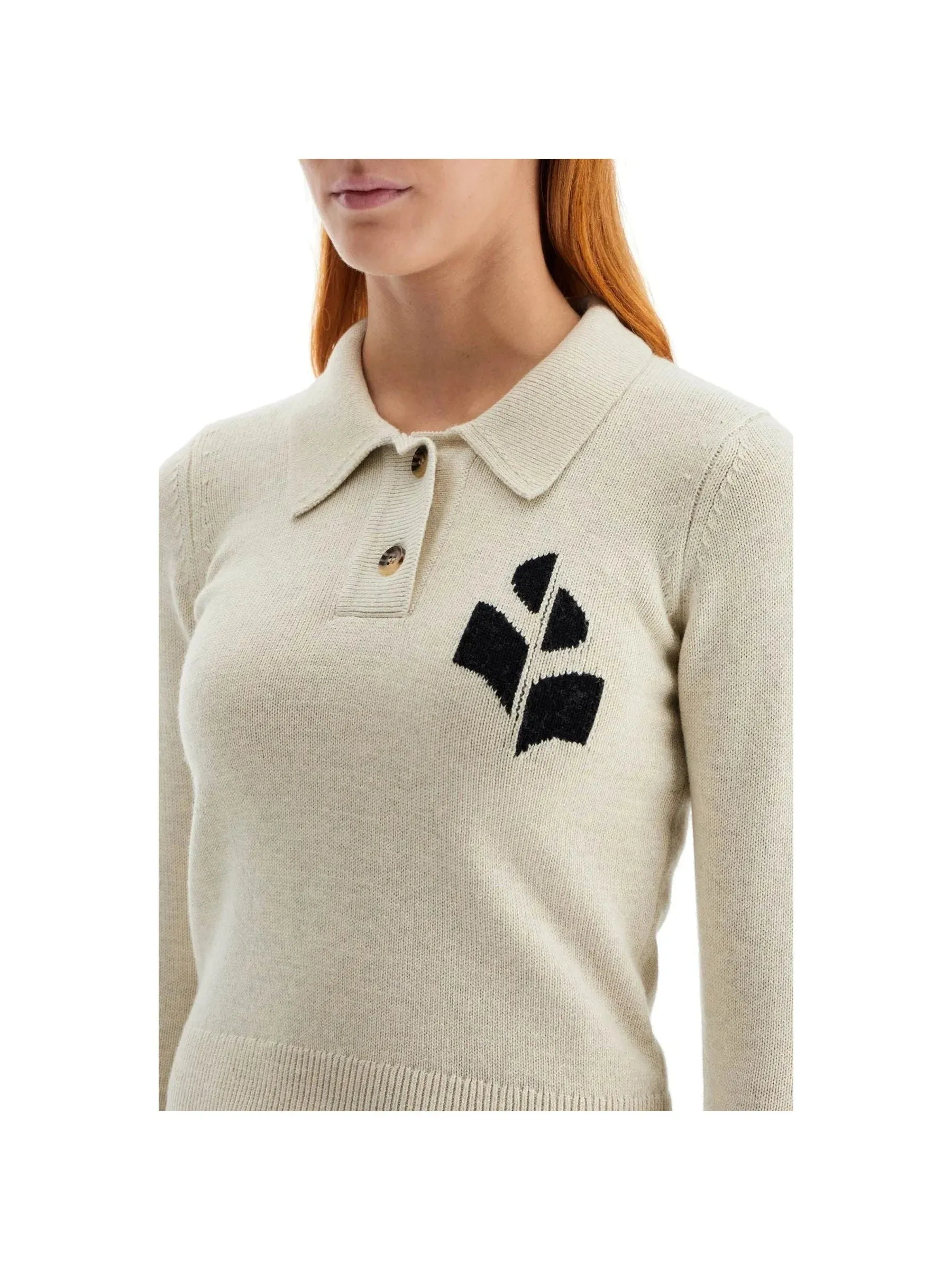 Logo Wool Polo Sweater