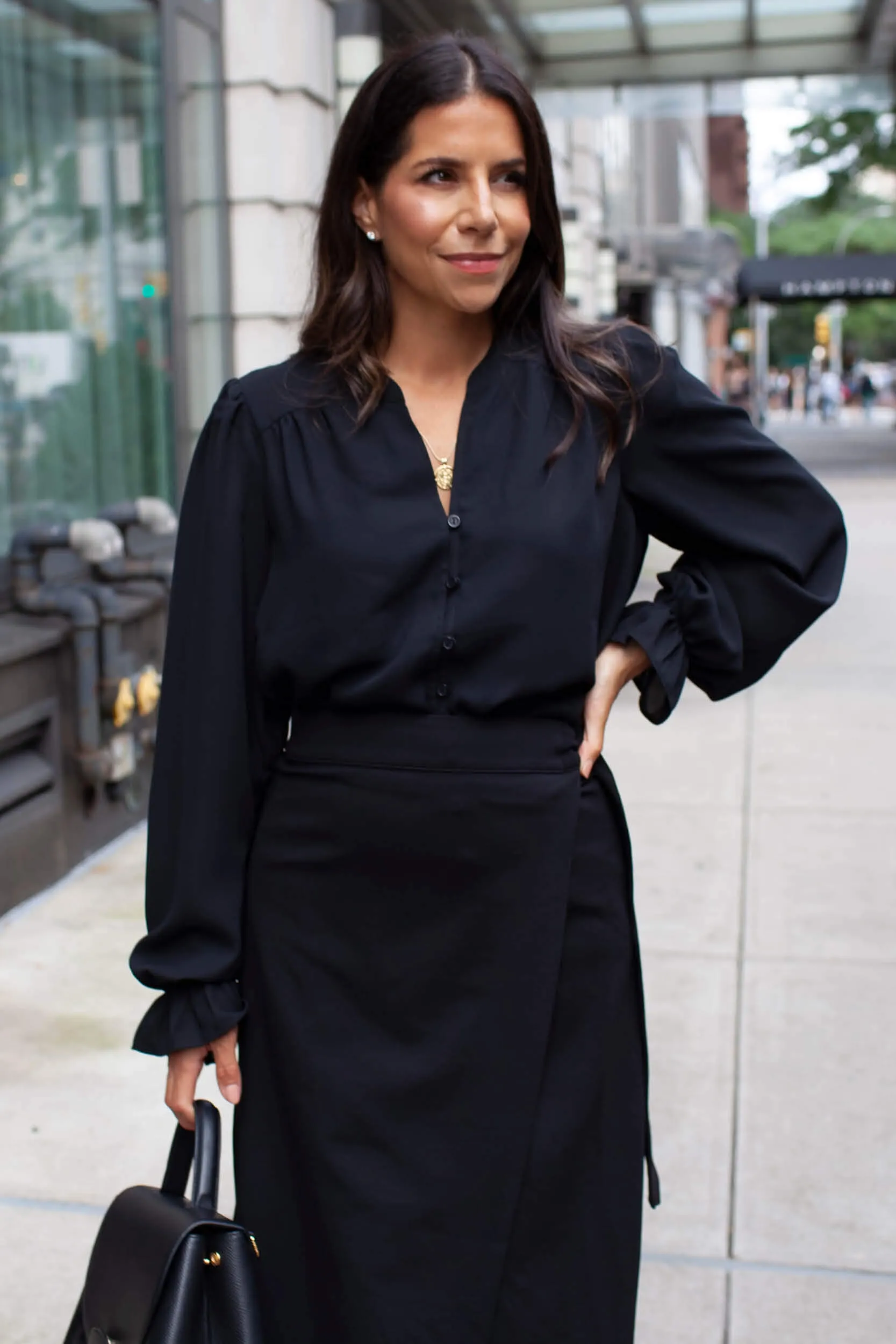 Long Sleeve Blouse with Ruffled Cuff