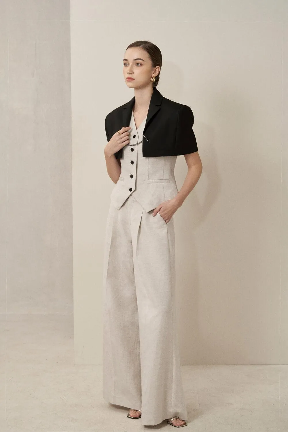 Makenzie Straight Wide Leg Linen Floor Length Pants