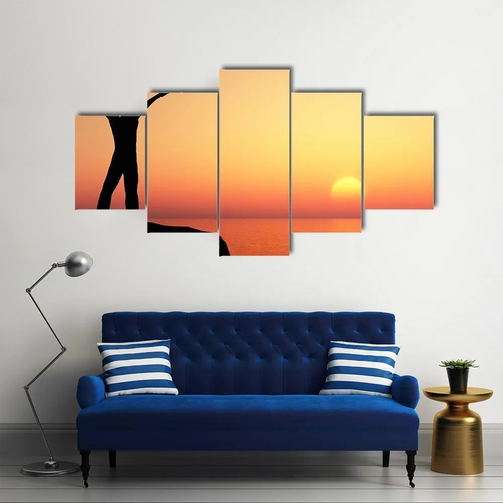 Man Greeting Sun Canvas Wall Art