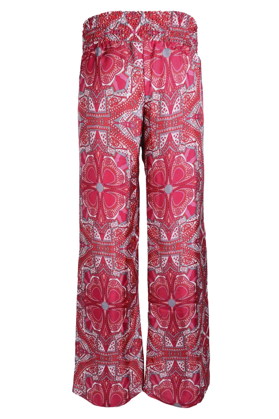 MANOLA Coral Print Silk Pants