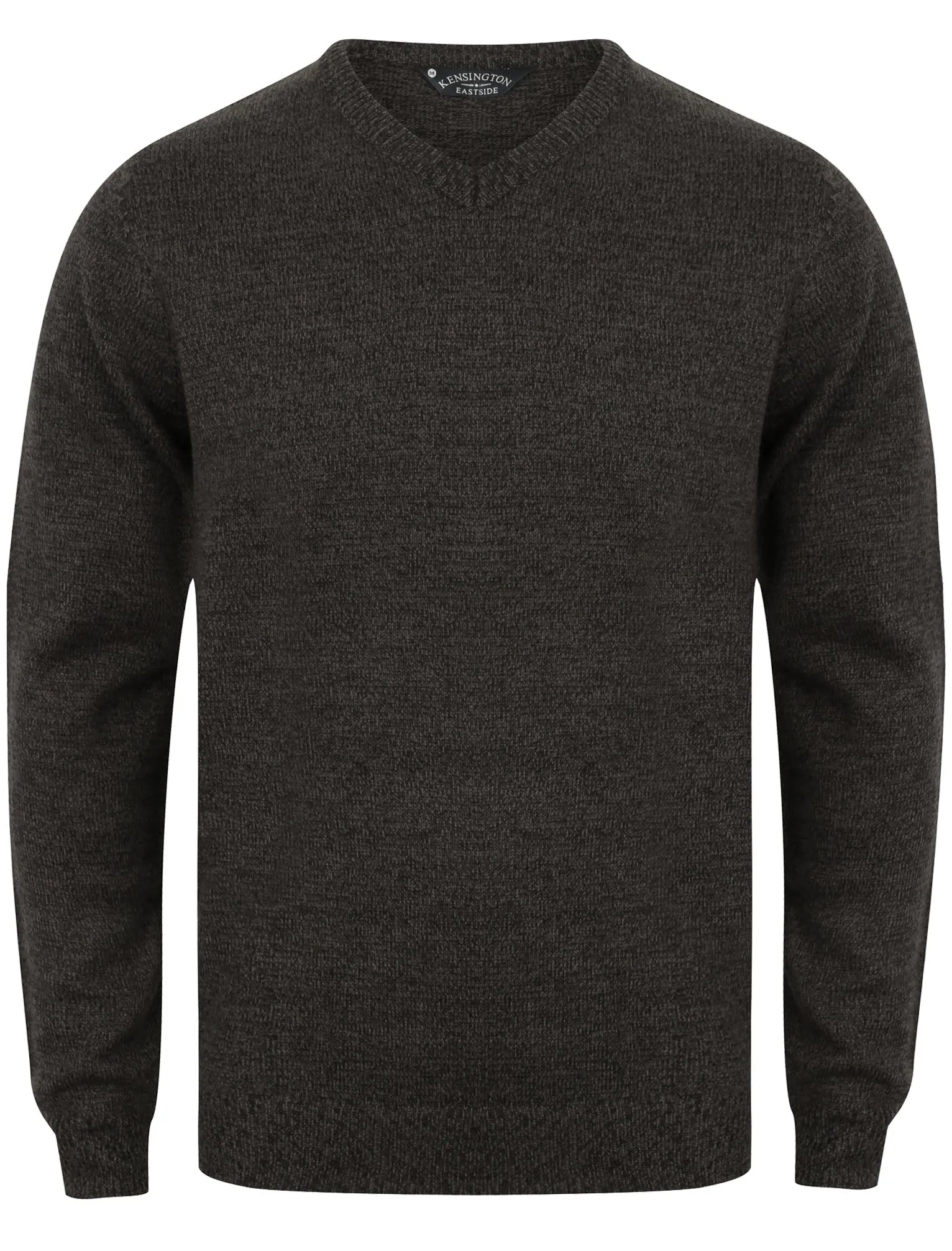 Martel V Neck Wool Blend Jumper In Charcoal / Black - Kensington Eastside