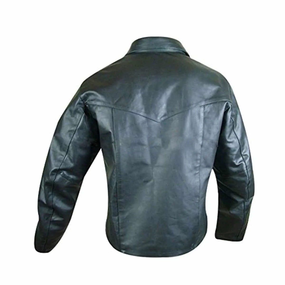 Mens Black Sheep Lamb Leather Pullover Shirt - Pull1