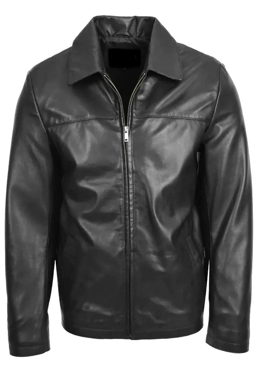 Men's Classic Black Leather Jacket