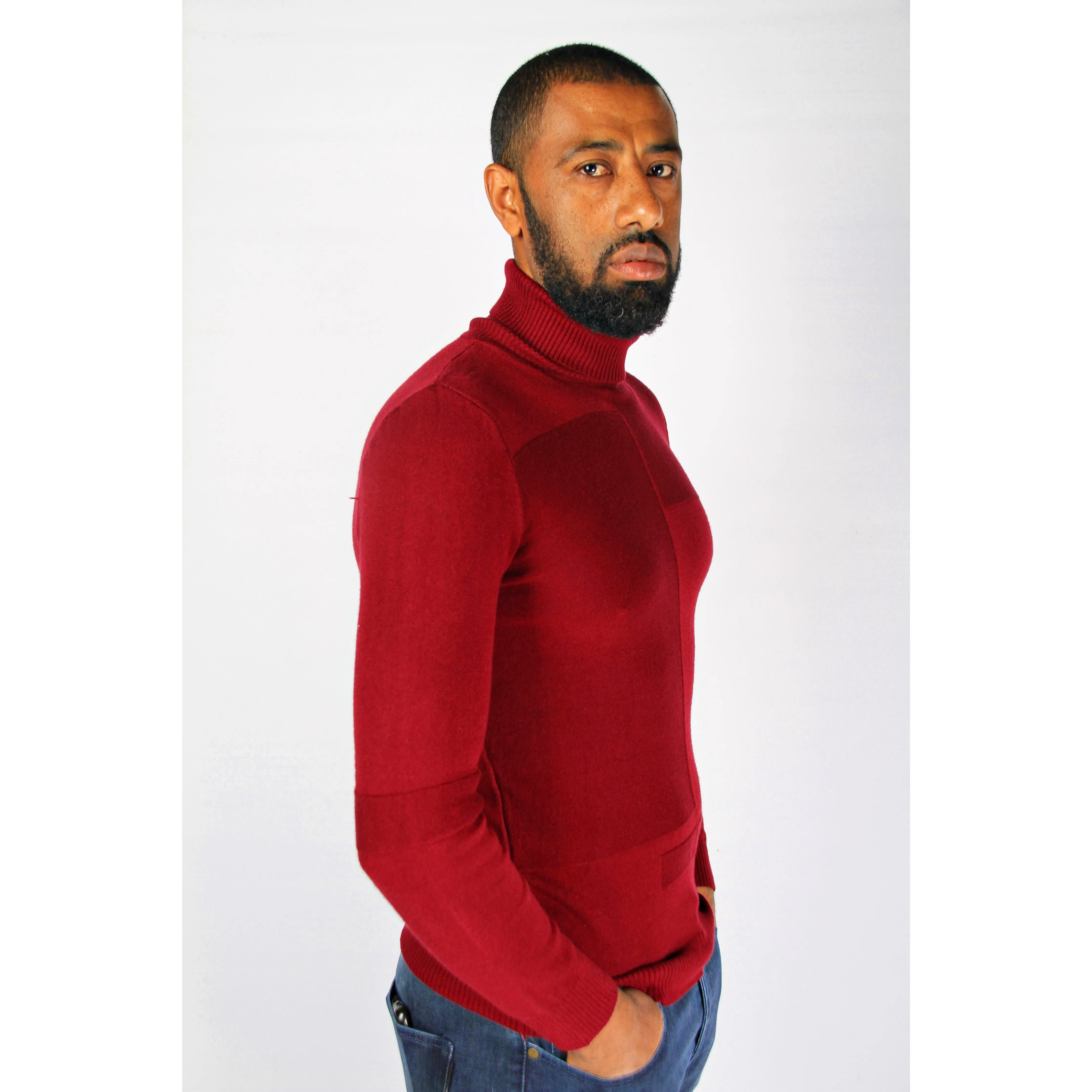 Men's Polo Neck Sweater.