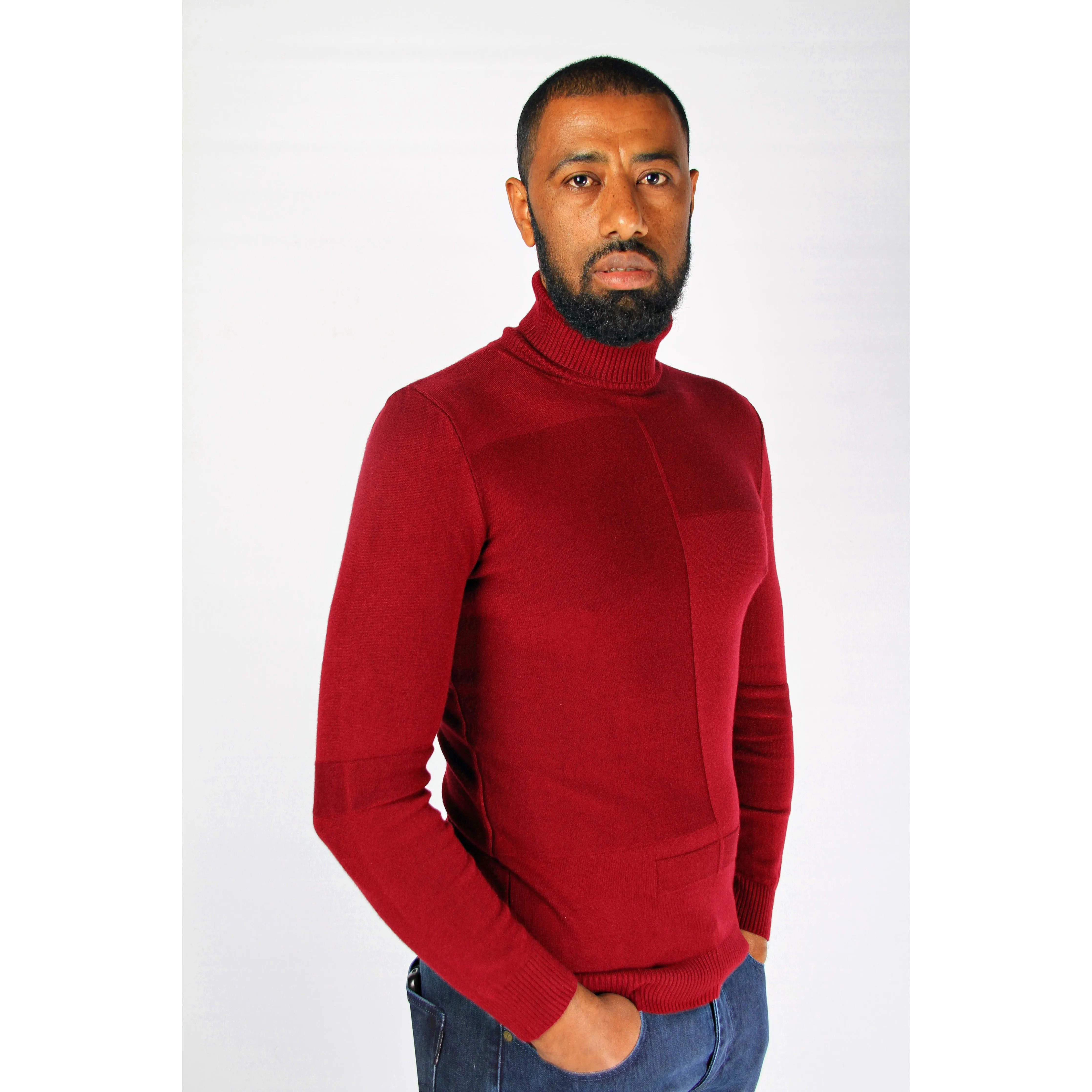 Men's Polo Neck Sweater.