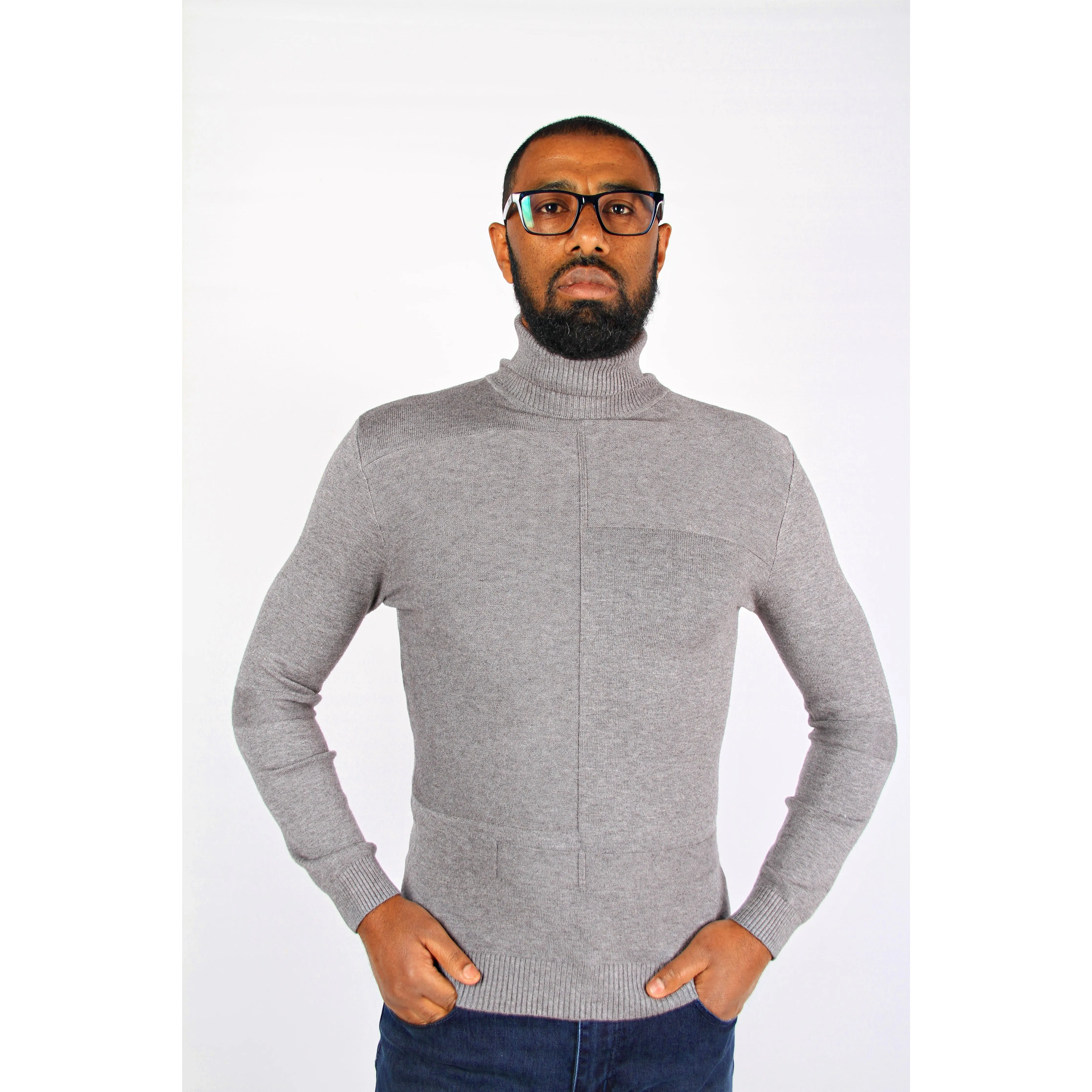 Men's Polo Neck Sweater.