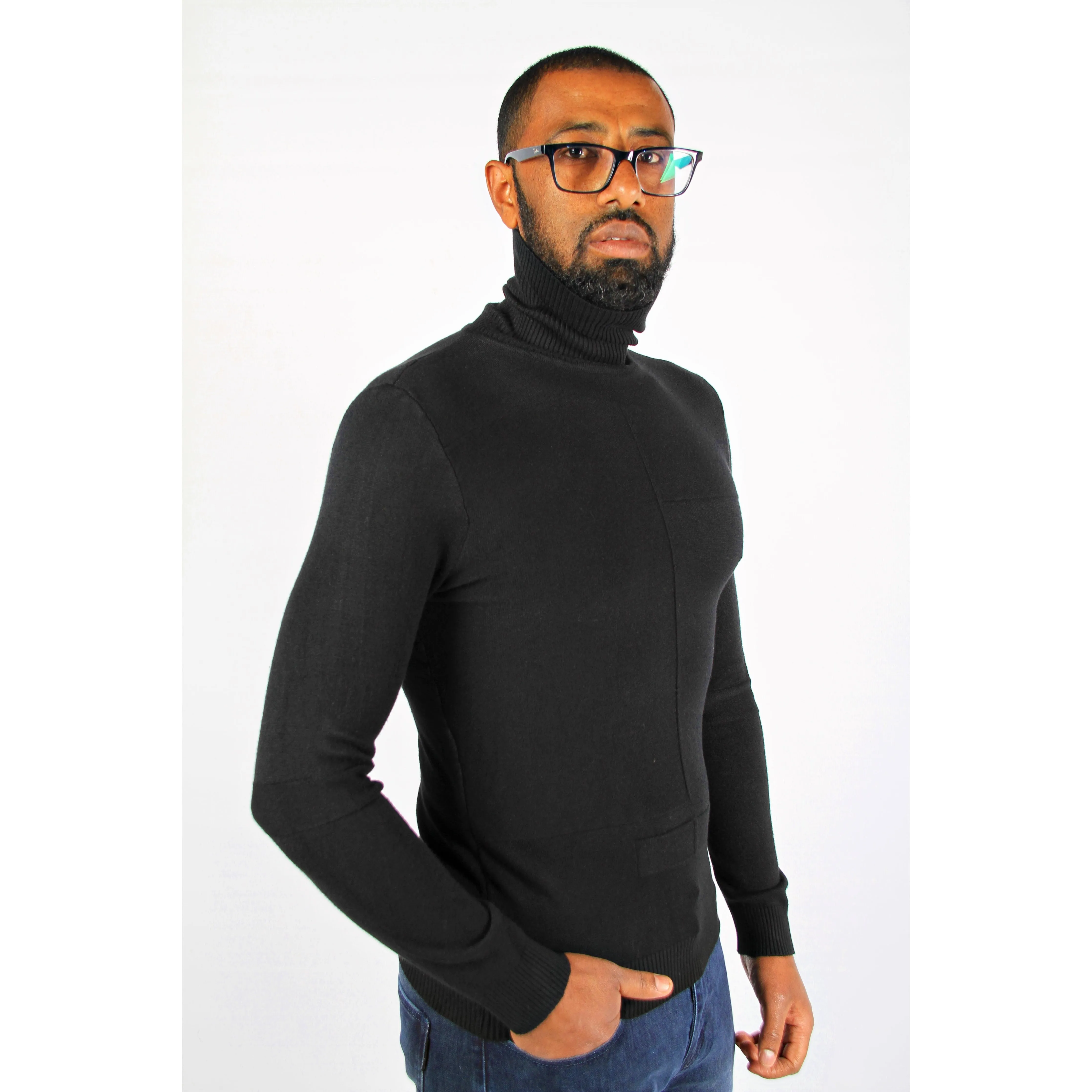 Men's Polo Neck Sweater.