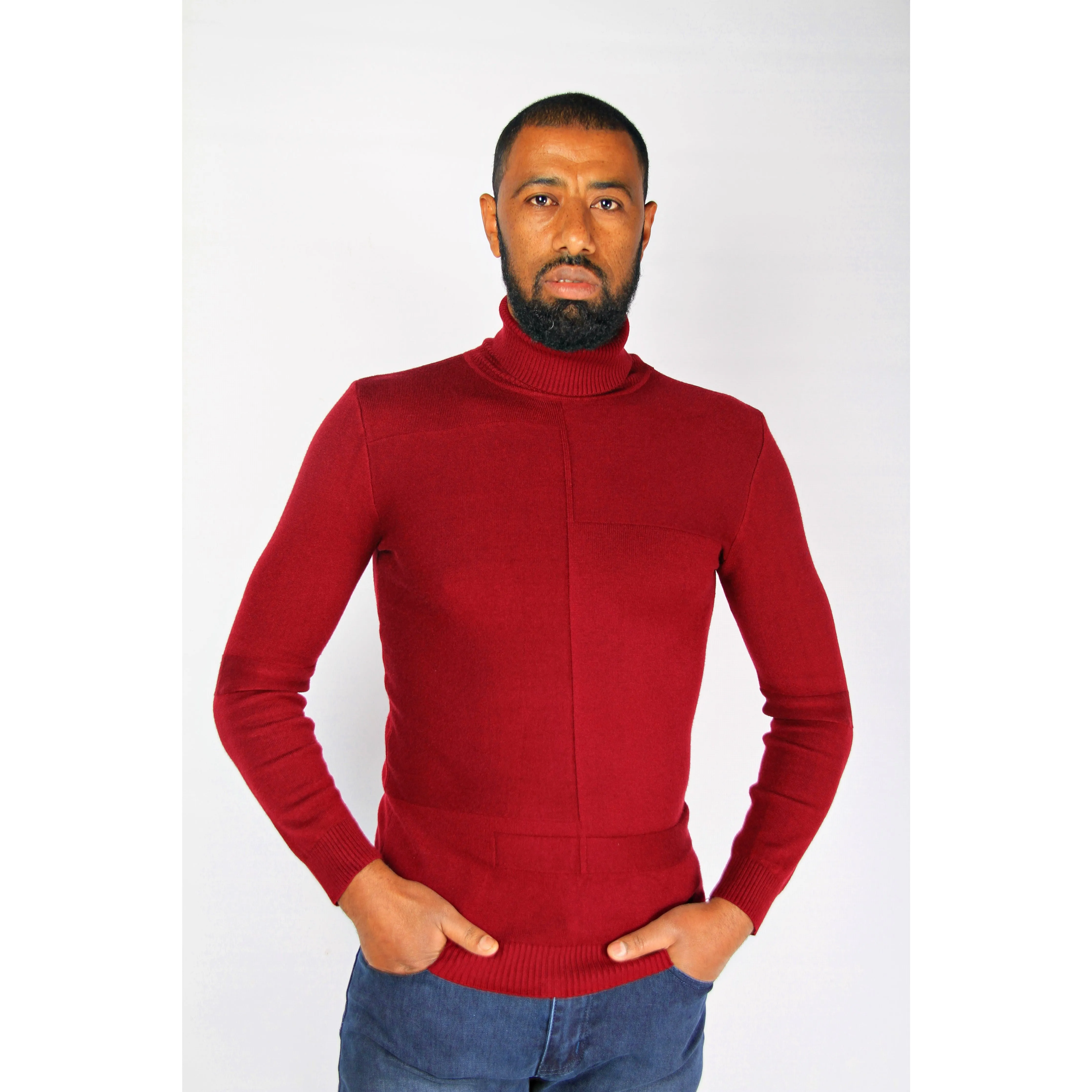 Men's Polo Neck Sweater.