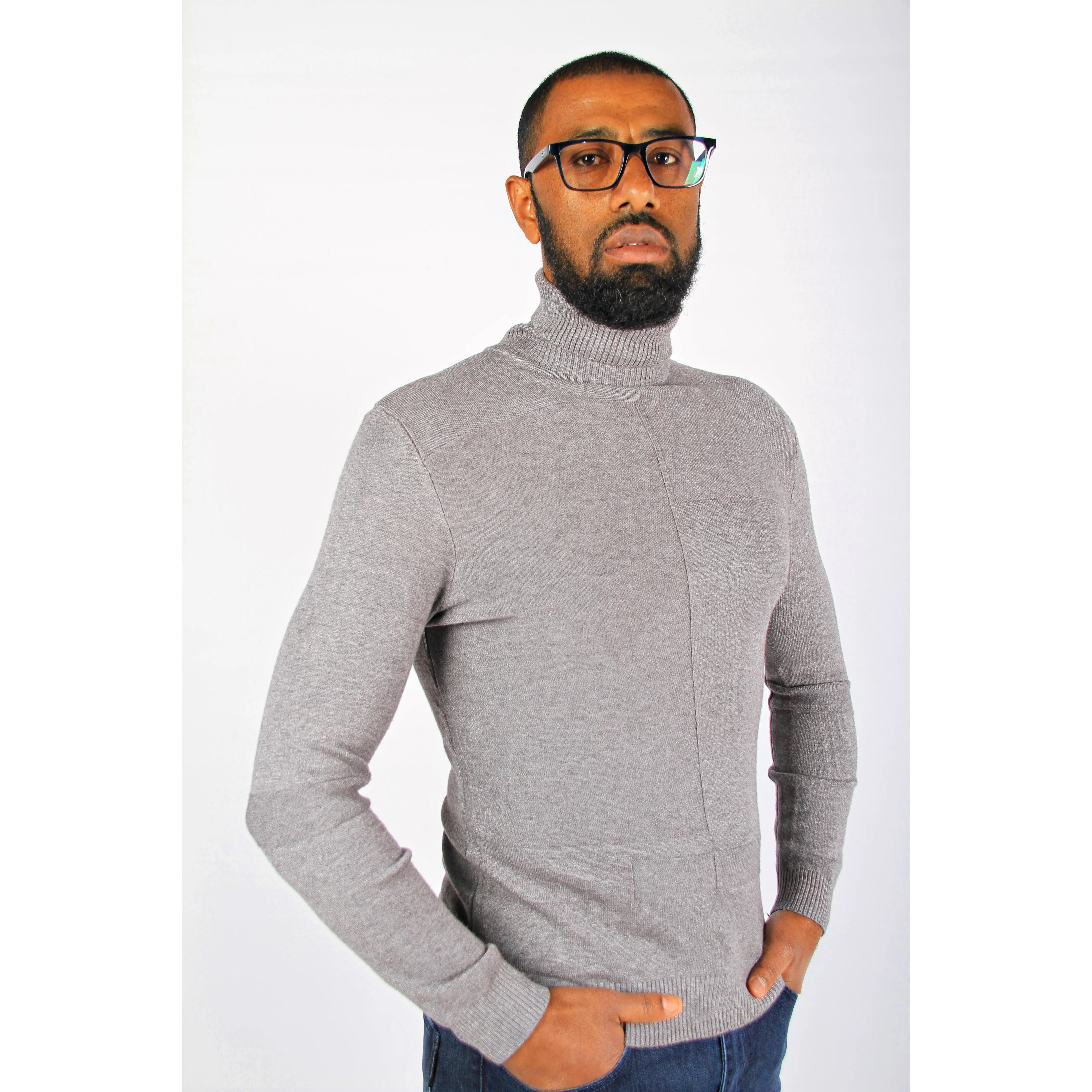 Men's Polo Neck Sweater.