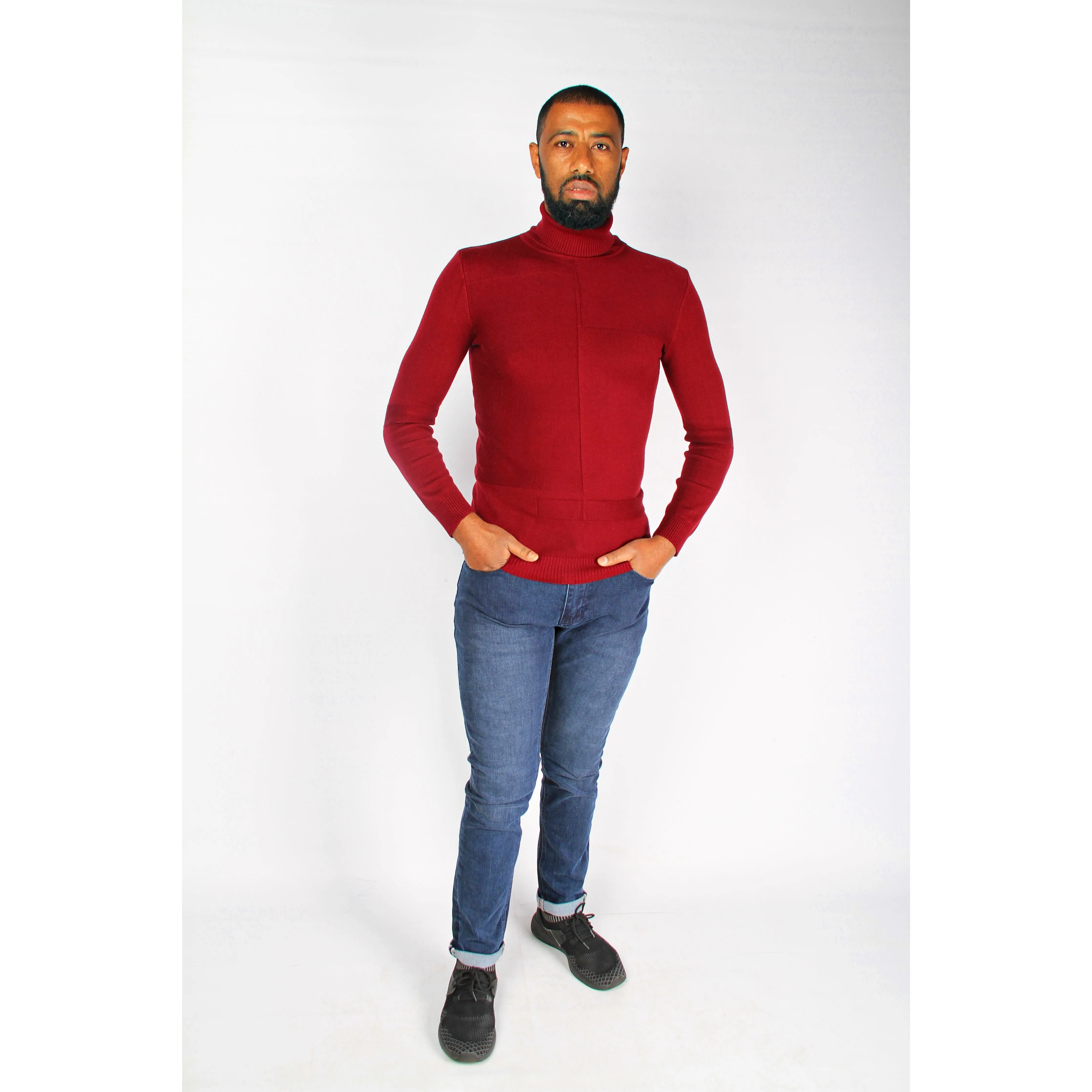 Men's Polo Neck Sweater.