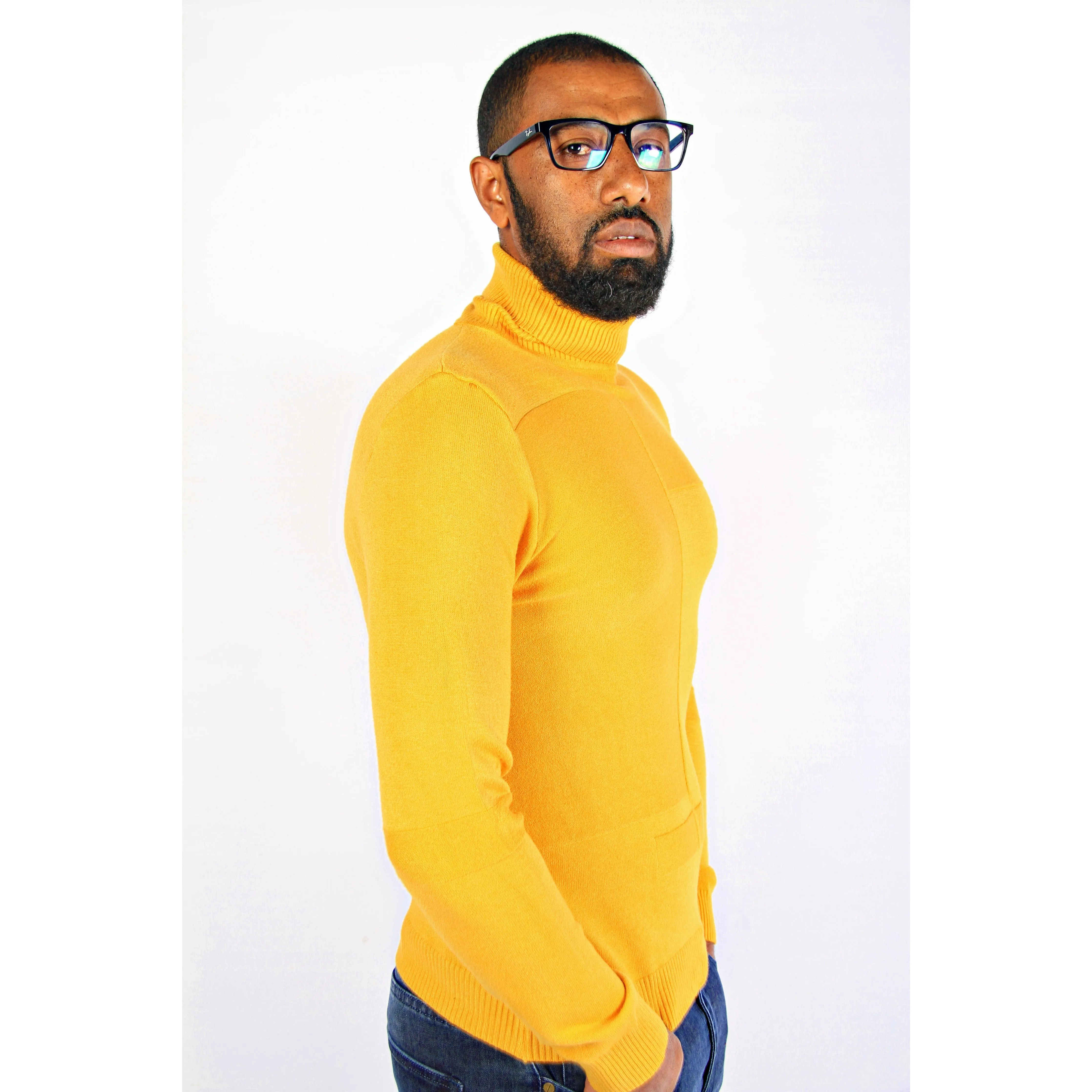 Men's Polo Neck Sweater.