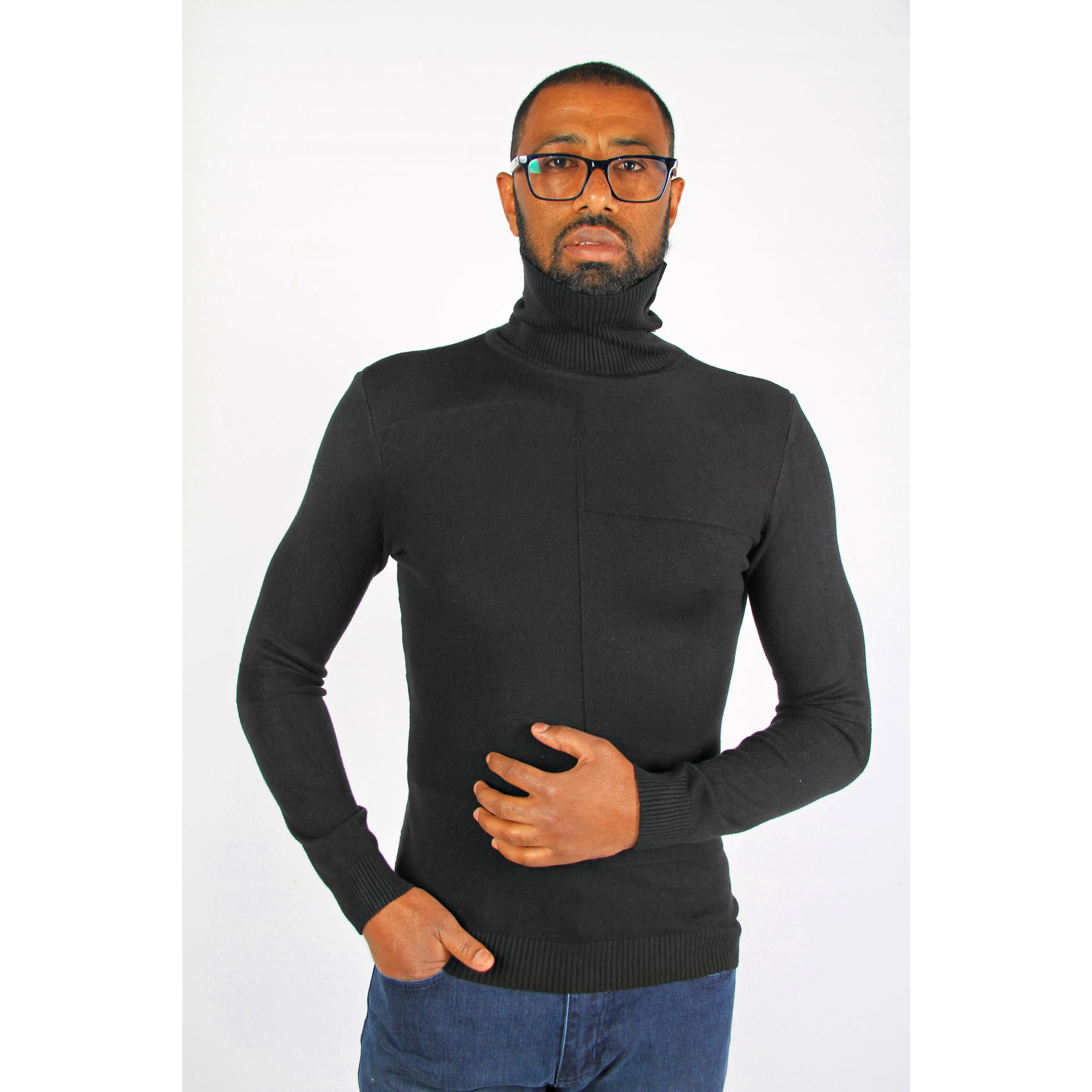 Men's Polo Neck Sweater.