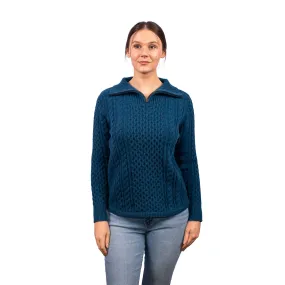 Mera Peak Half-Zip Cable Knit Sweater