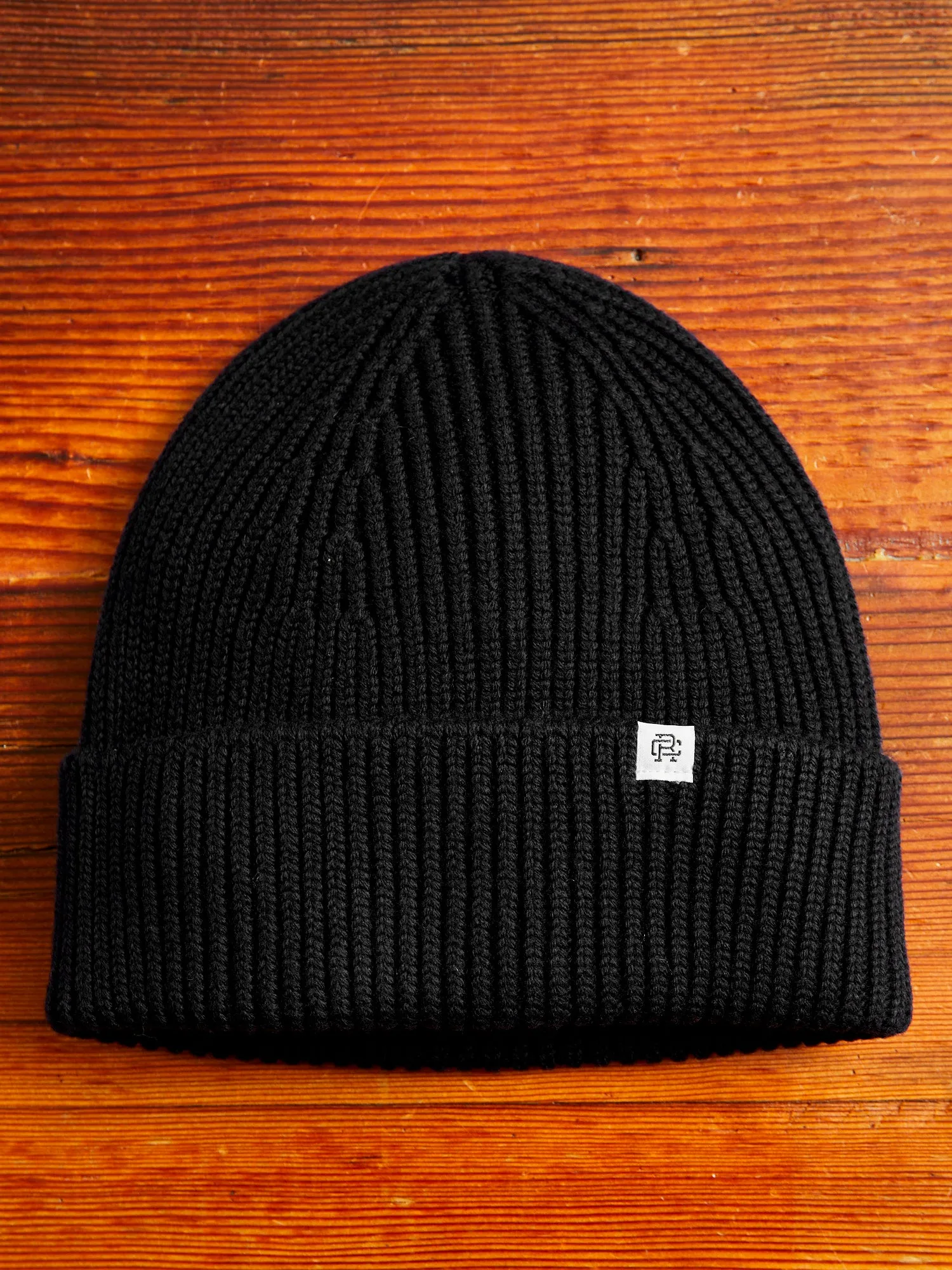 Merino Wool Watch Cap Beanie in Black