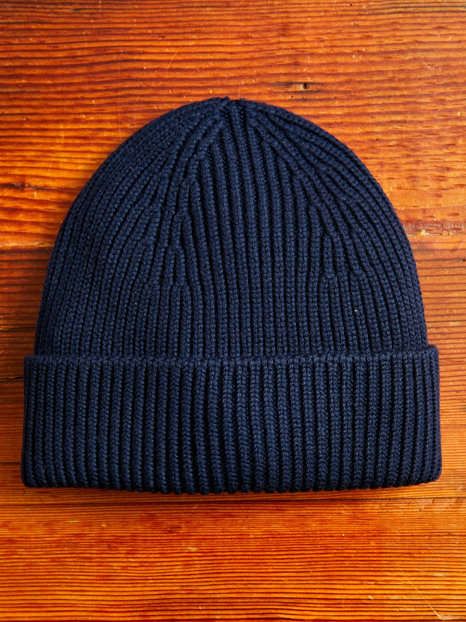 Merino Wool Watch Cap Beanie in Navy