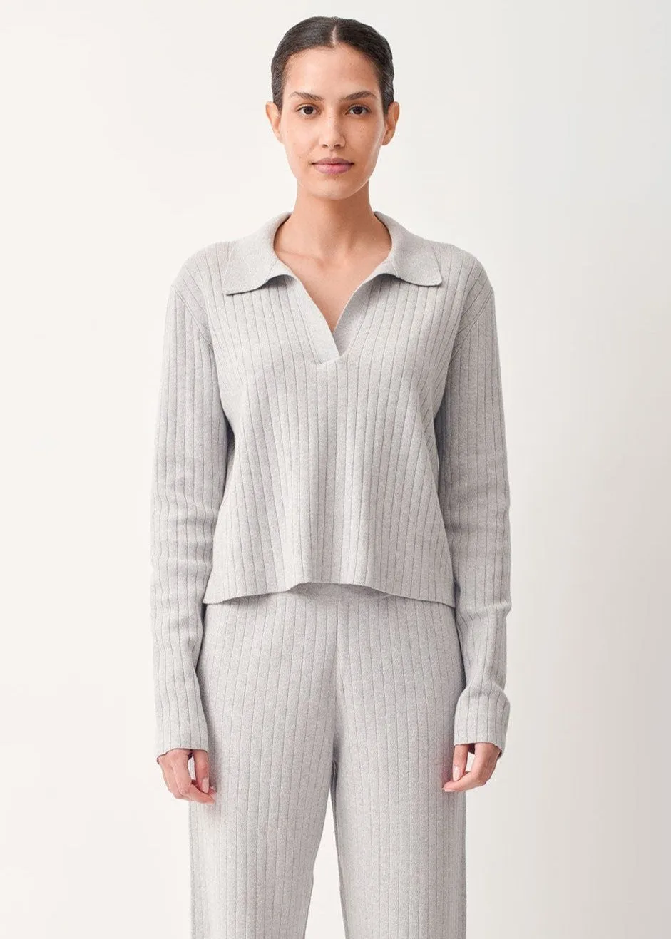 Milan Cotton Cashmere Polo Sweater