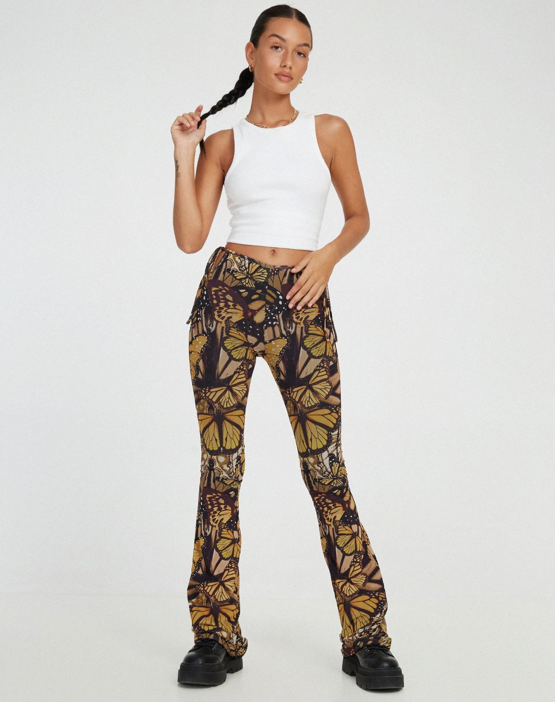 Mileri Flare Trousers in Butterfly Gold