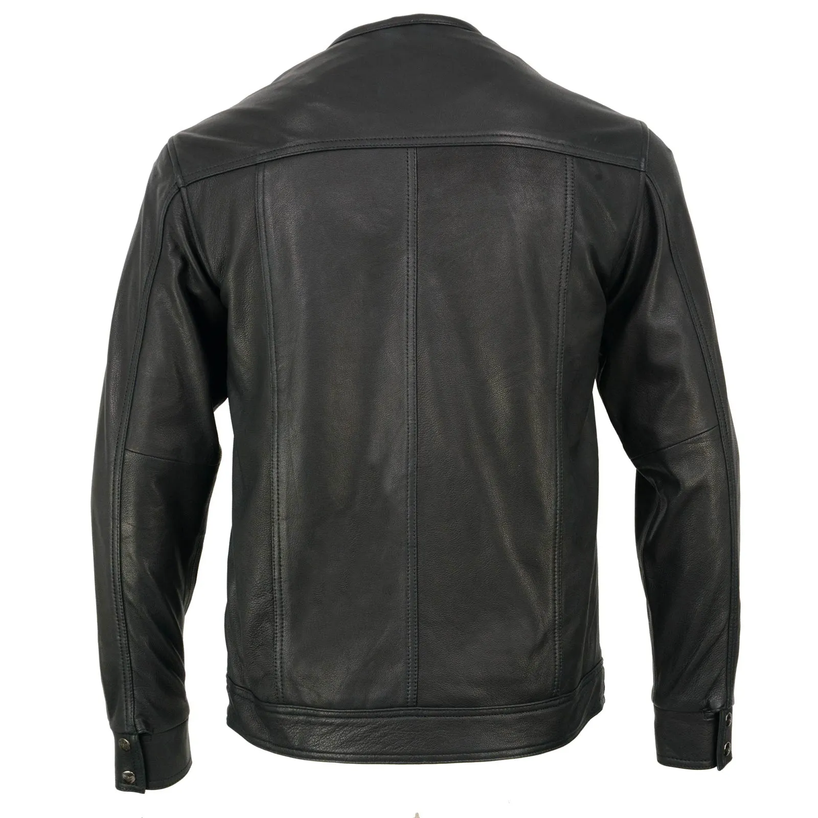 Milwaukee Leather MLM1607 Men's Collarless Black Premium Goat Skin