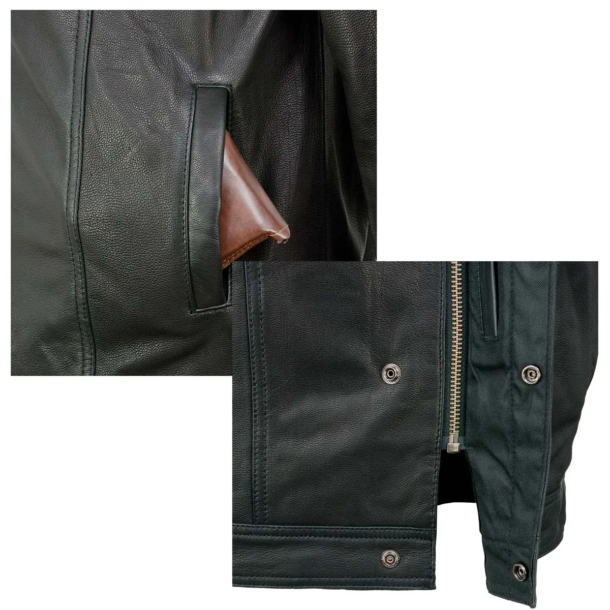 Milwaukee Leather MLM1607 Men's Collarless Black Premium Goat Skin