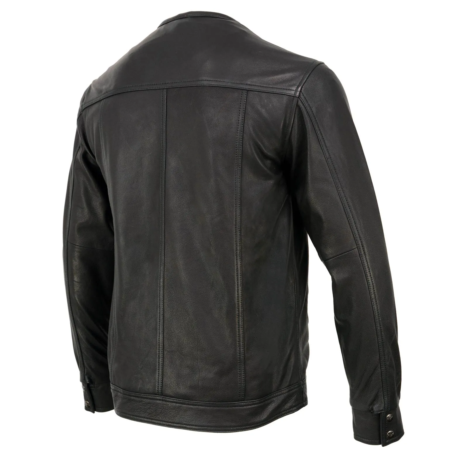 Milwaukee Leather MLM1607 Men's Collarless Black Premium Goat Skin