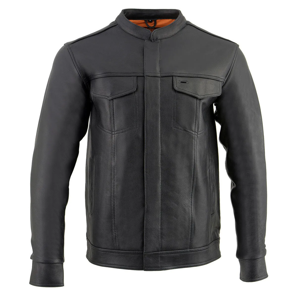 Milwaukee Leather MLM1610 Men's Club Style Black Casual Biker Leather