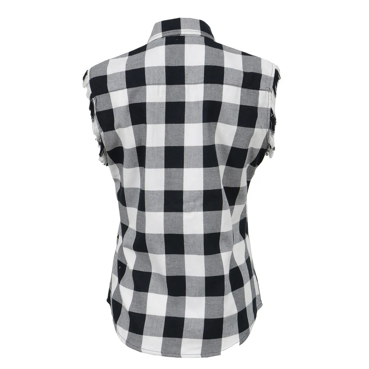 Milwaukee Leather MNG21625 Women's Flannel Down Sleeveless Shirt w/