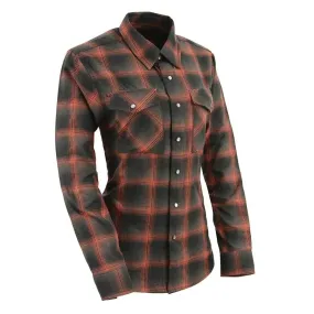 Milwaukee Leather Women's Armoured Plaid Snap Shirt