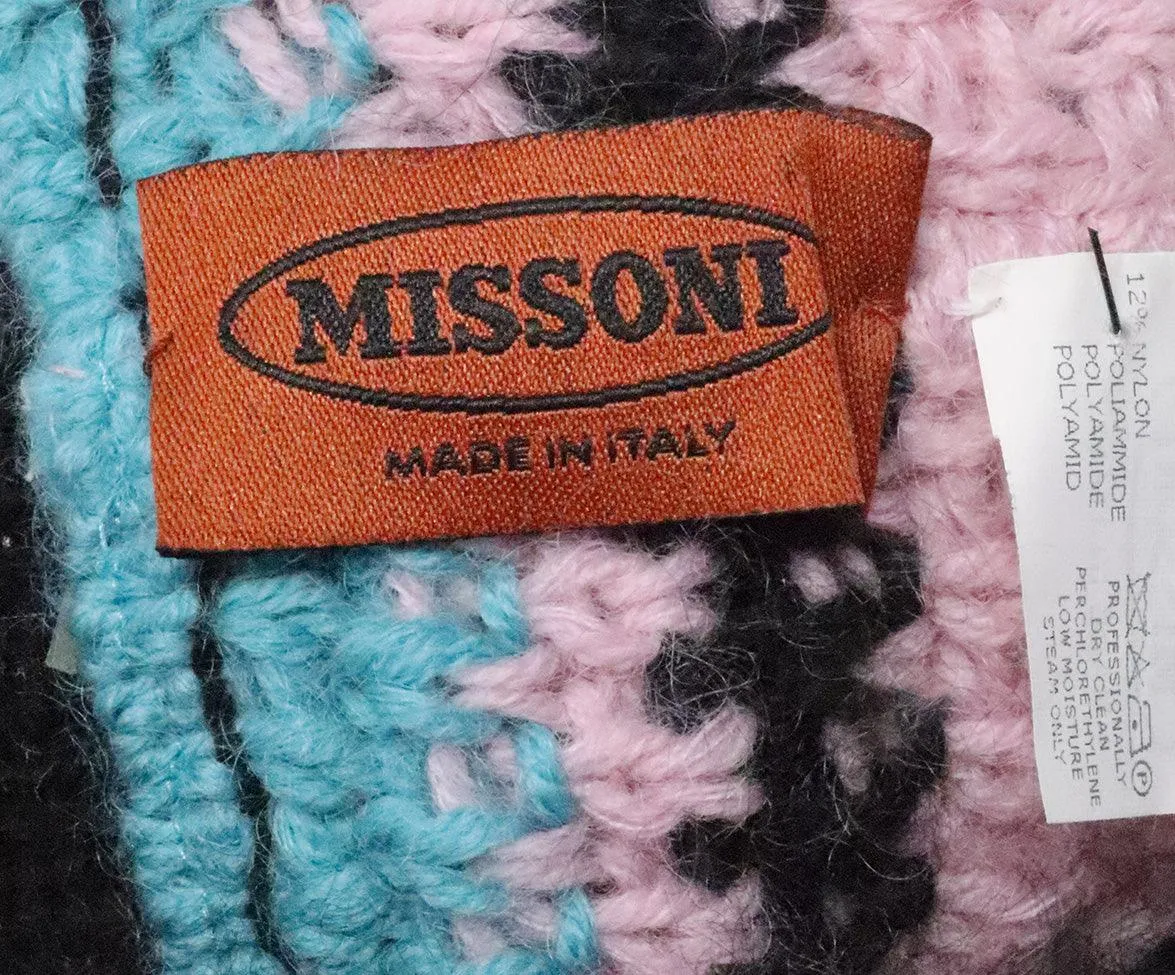 Missoni Black & Pink Mohair Knit Hat