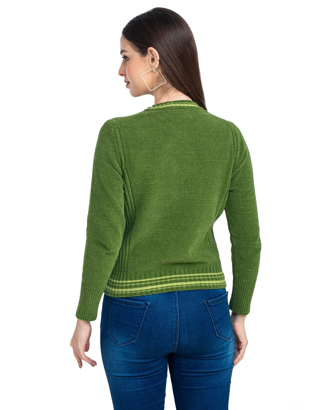 Moda Elementi Knitted sweaters pullover styles Forest Green