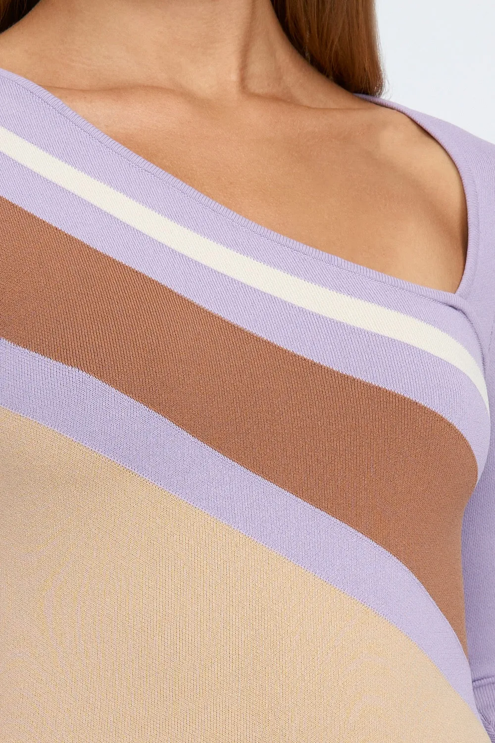 Monte Stripe Mini Dress | Final Sale - Lilac Sand Coffee