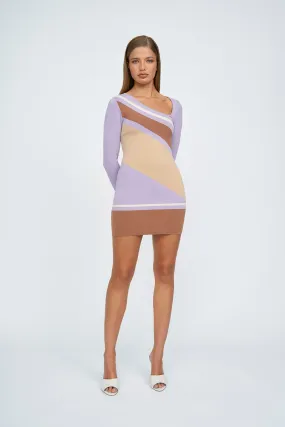 Monte Stripe Mini Dress | Final Sale - Lilac Sand Coffee