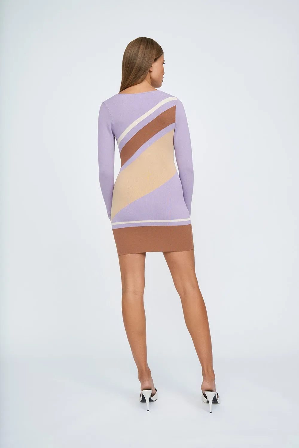 Monte Stripe Mini Dress | Final Sale - Lilac Sand Coffee