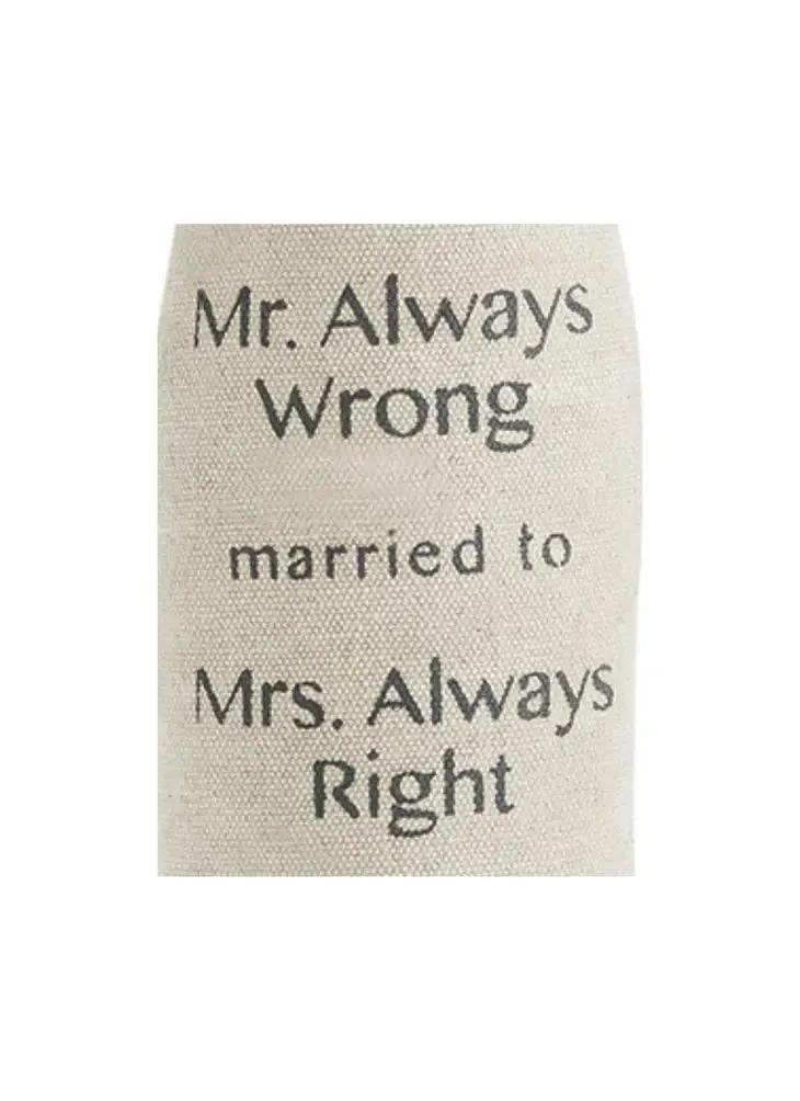 Mr Wrong Marrried Mrs Right Bottle Koozie