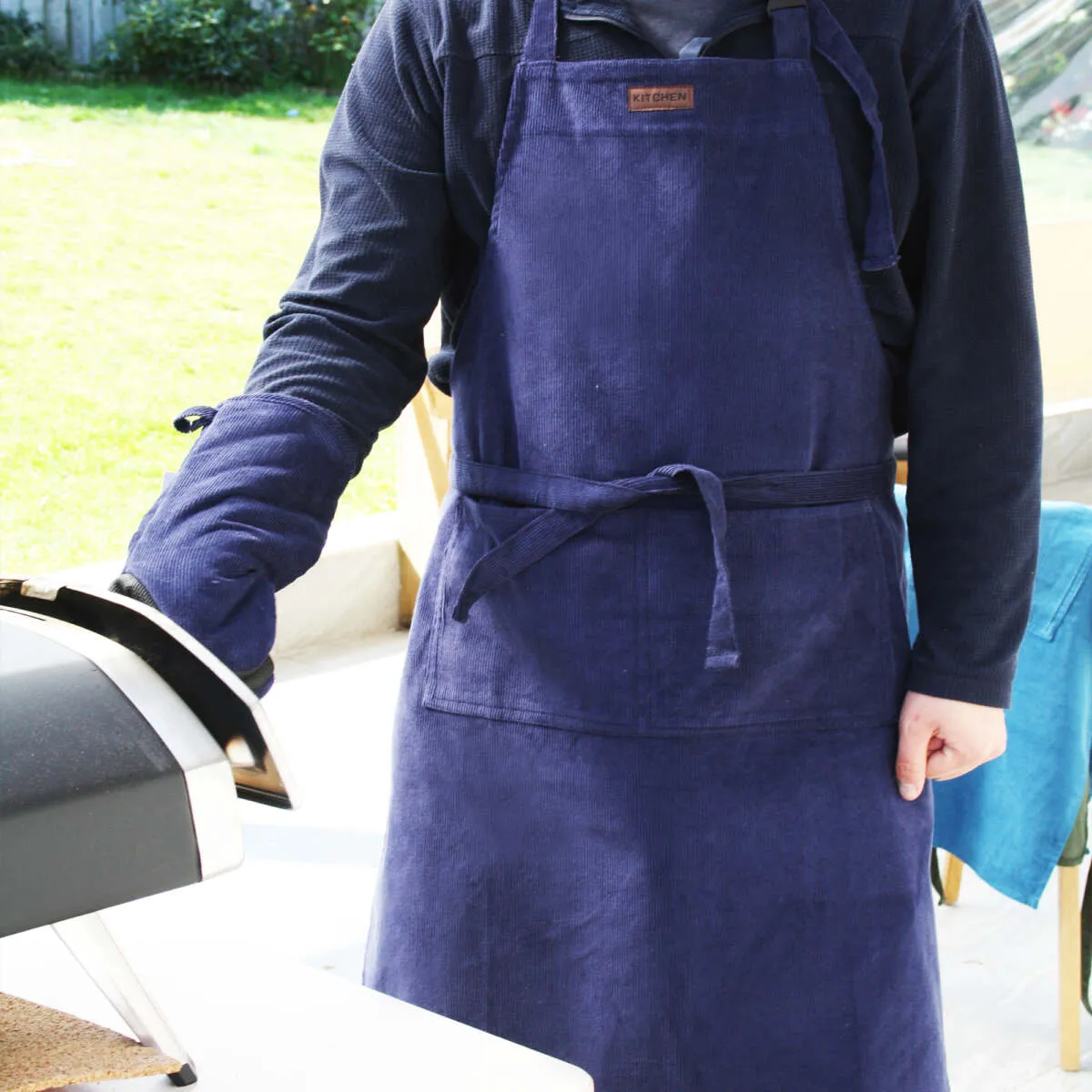 Navy Cotton Canvas Bib Apron