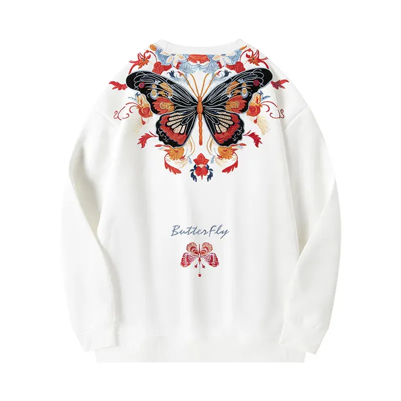 NEW Butterfly Embroidered Sweatshirt