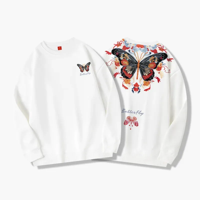 NEW Butterfly Embroidered Sweatshirt