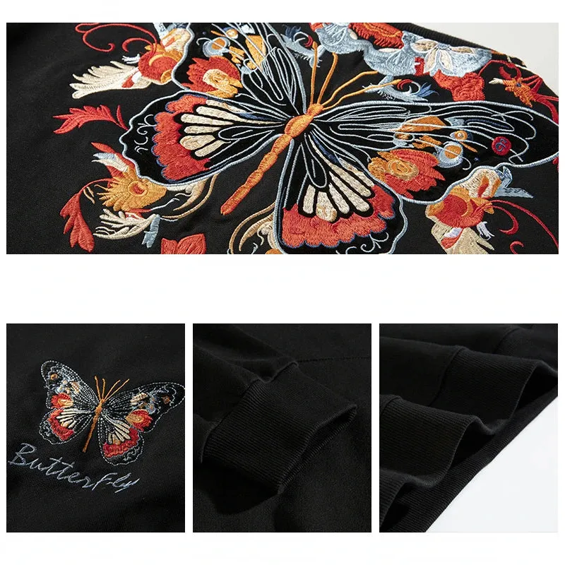 NEW Butterfly Embroidered Sweatshirt